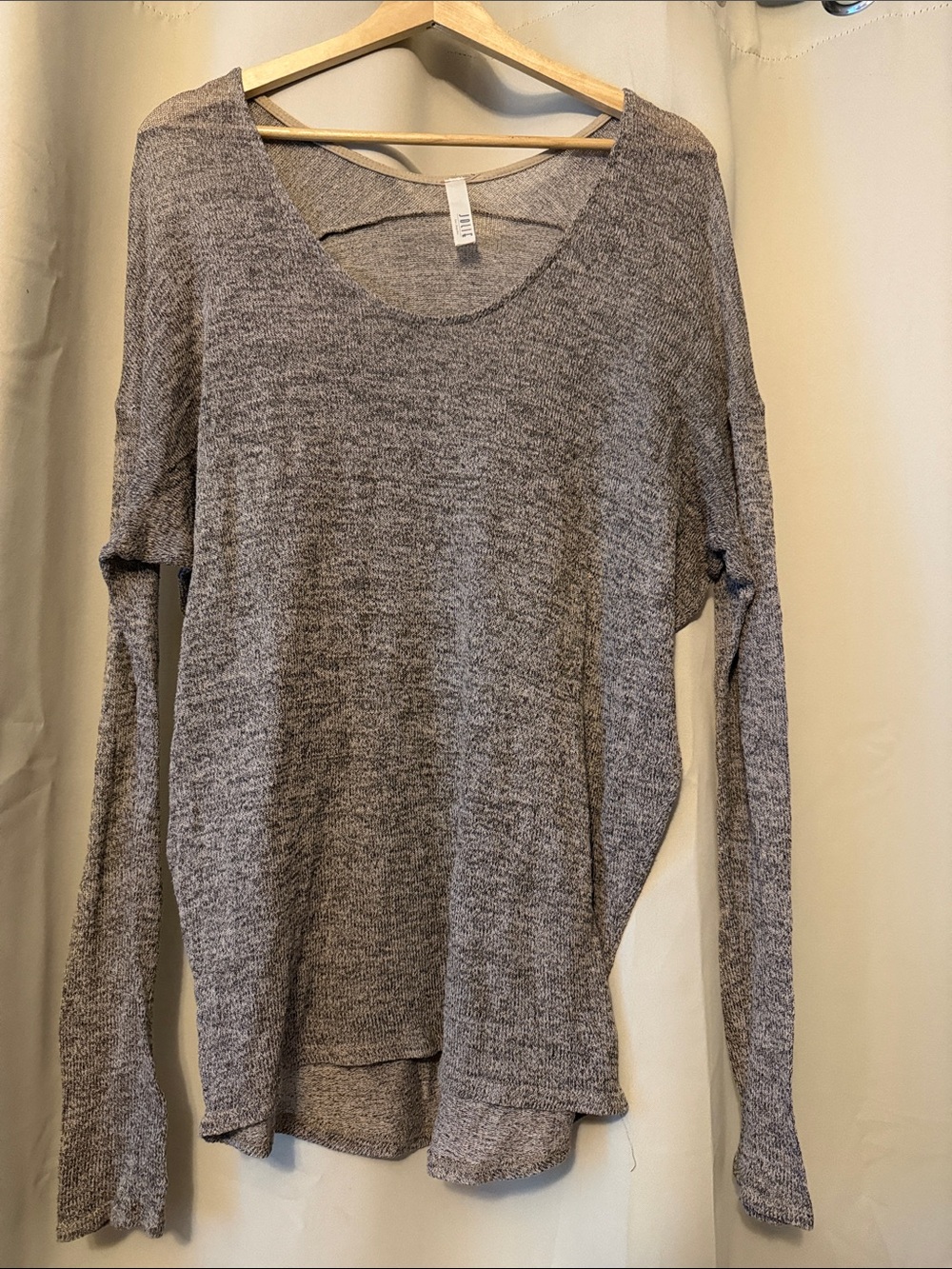 Jolie Heather Gray Scoop Neck Long Sleeve Top